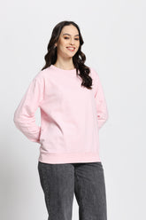 Regular Fit Sweatshirt (Light Baby Pink)