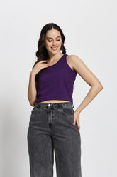 Regular Fit Crop Tank Top (Purple)