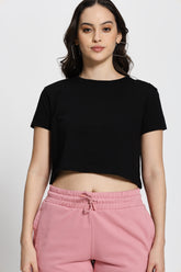 Regular Fit Crop Top (Black)