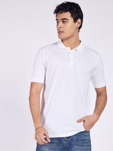 Regular Fit Half Sleeve Polo T-Shirt (White)