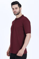 Regular Fit Half Sleeve Polo T-Shirt (Maroon)