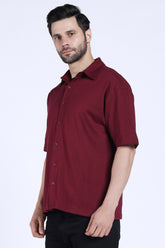 Oversized Fit Shirt (Maroon)