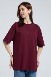 Oversized Fit Classic T-Shirt (Maroon)
