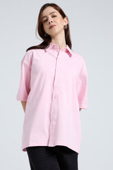 Oversized Fit Shirt (Light Baby Pink)