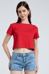Regular Fit Crop Top (Red)