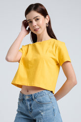 Regular Fit Crop Top (Golden Yellow)