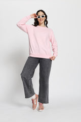 Regular Fit Sweatshirt (Light Baby Pink)