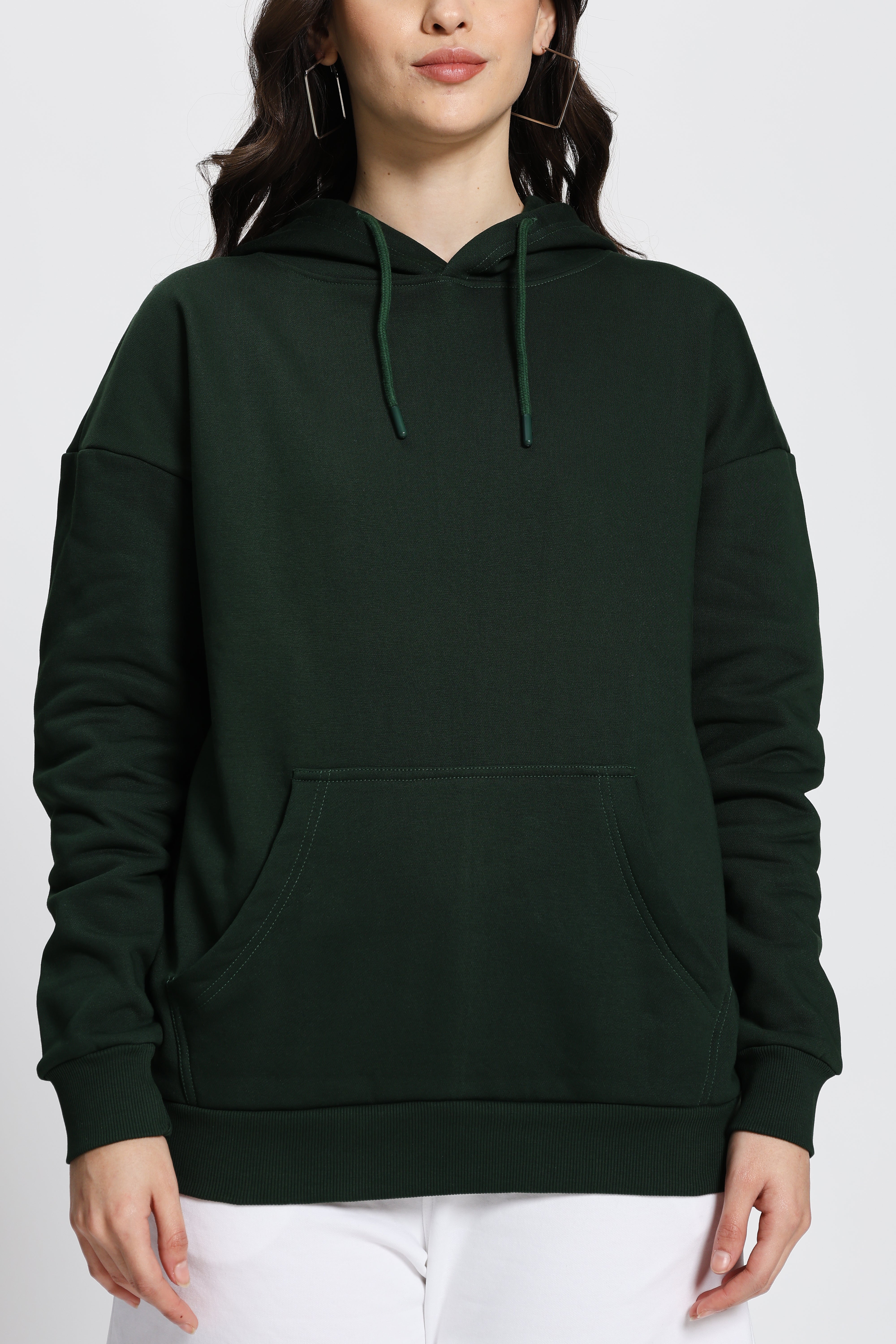 Oversized Fit Hoodie (Bottle Green)