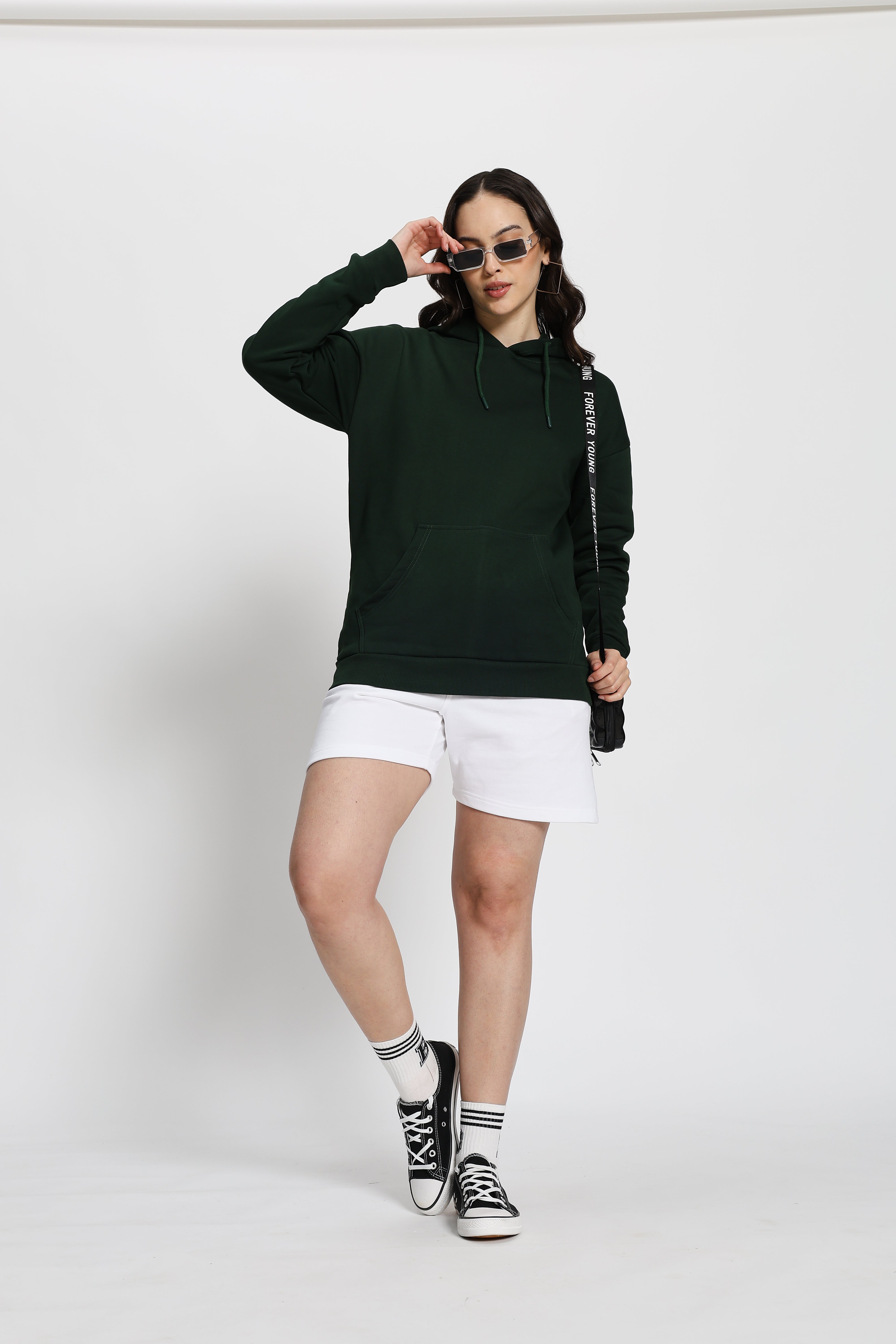Oversized Fit Hoodie (Bottle Green)