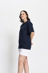 Oversized Fit Classic T-Shirt (Navy Blue)