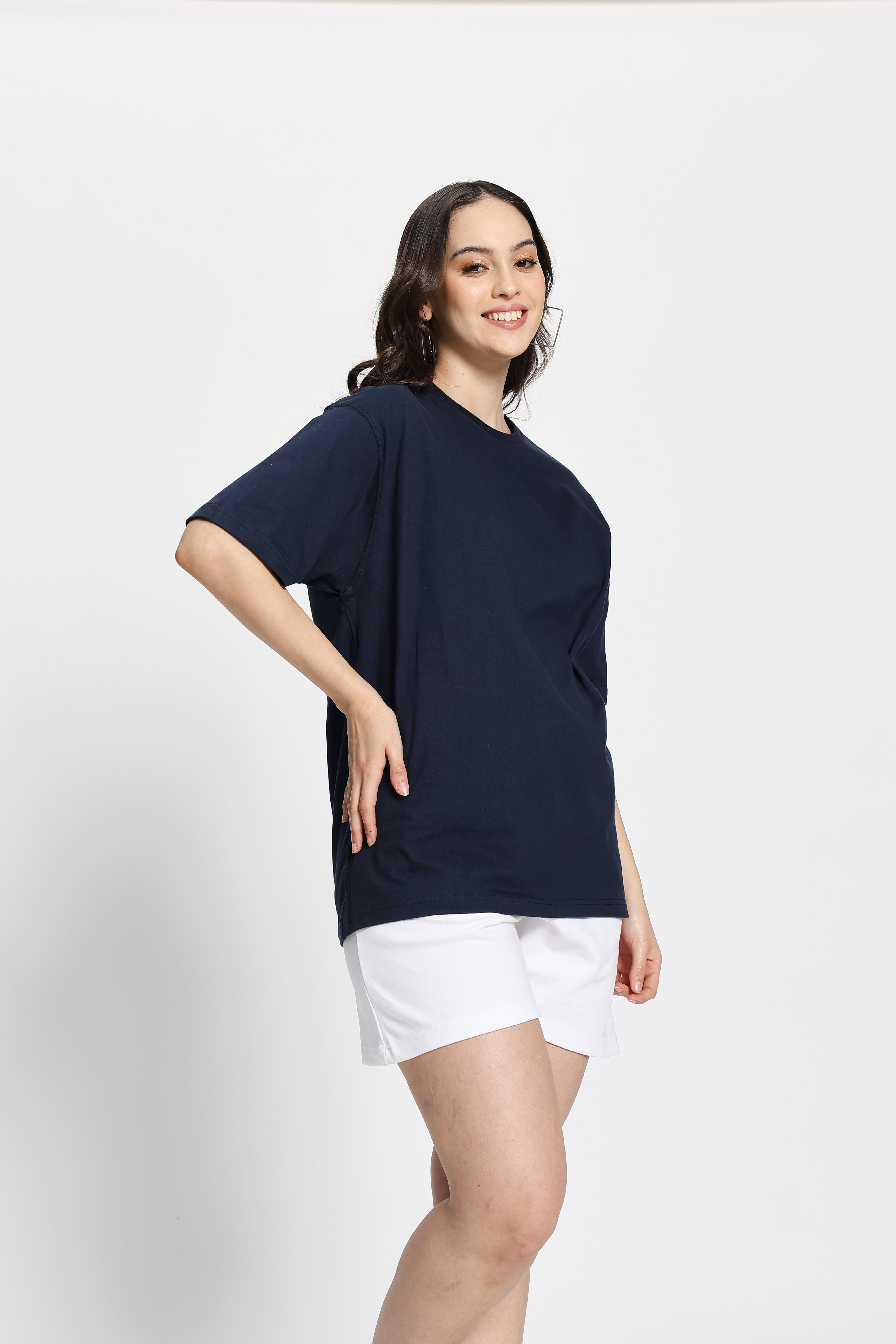 Oversized Fit Classic T-Shirt (Navy Blue)
