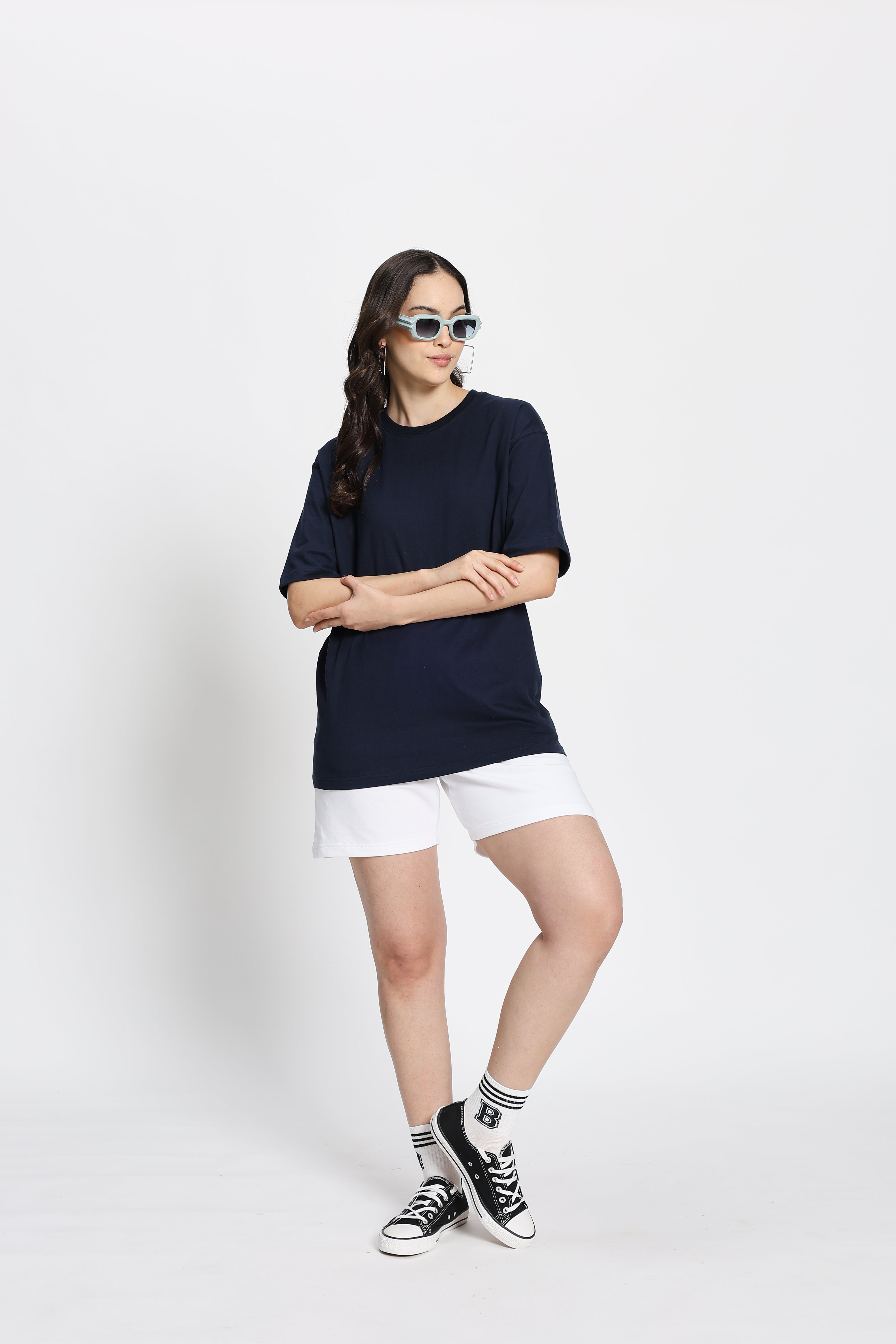 Oversized Fit Classic T-Shirt (Navy Blue)
