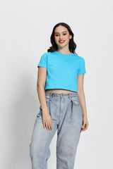 Regular Fit Crop Top (Sky Blue)