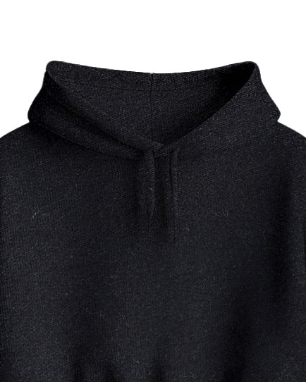 Regular Fit Crop Hoodie (Black)